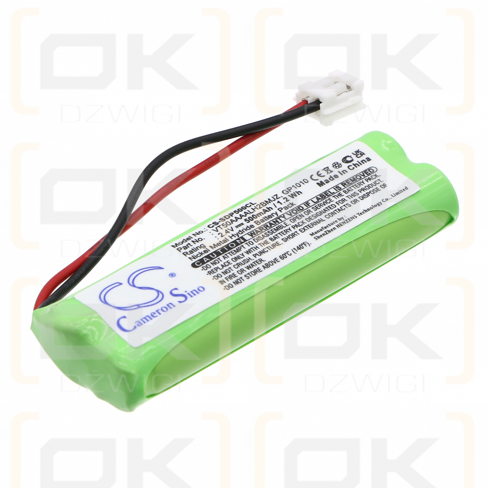 GP / GP1010 500mAh Ni-MH 2.4V (Cameron Sino)