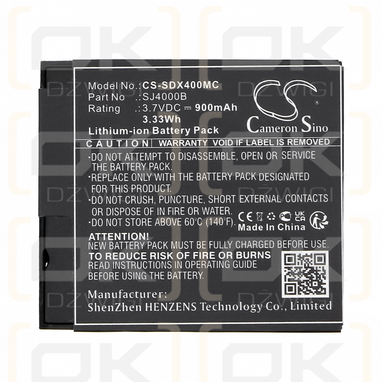 FOREVER SC-400 / S009 900mAh Li-ion 3.7V (Cameron Sino)