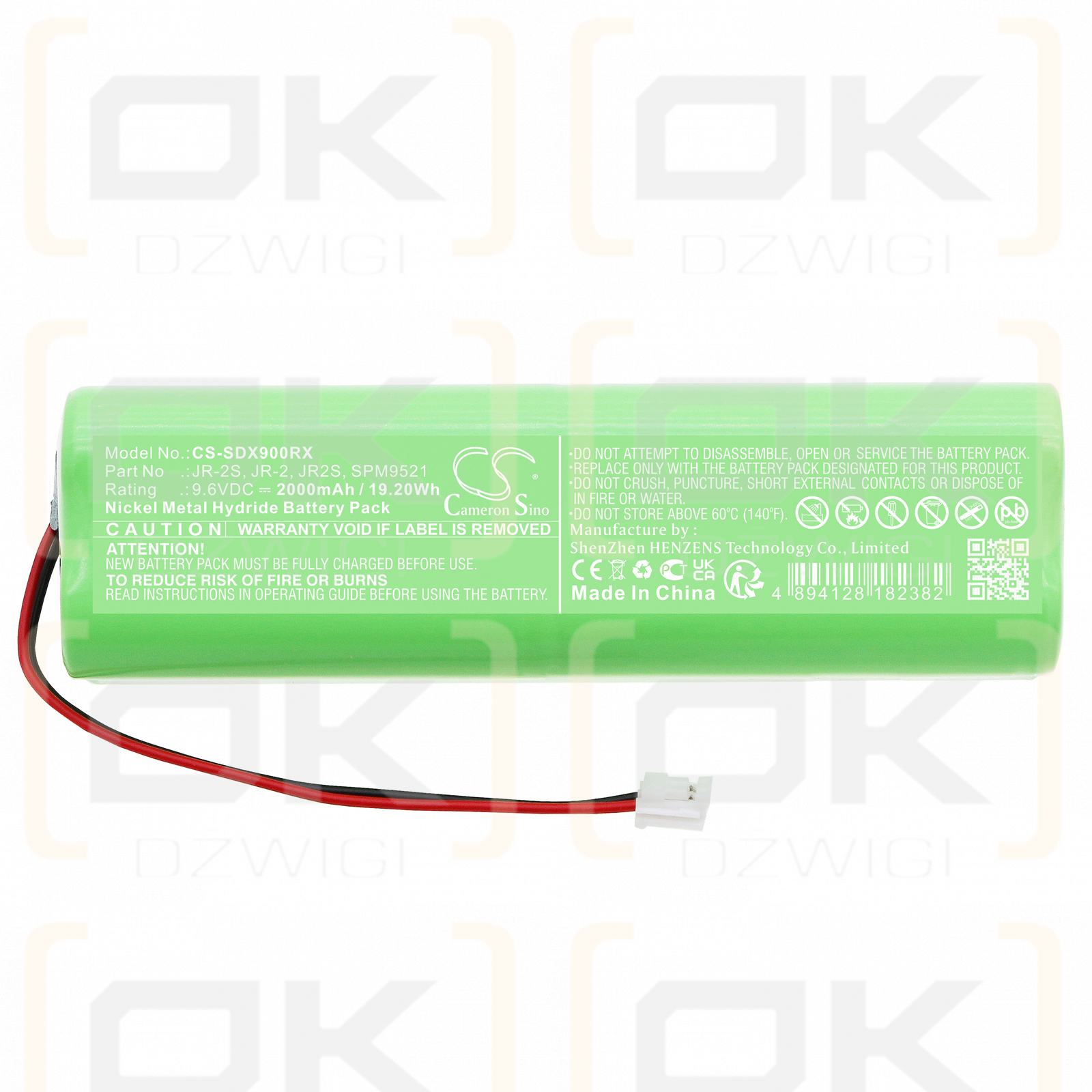 Transmisor Spektrum DX6 / JR-2S 2000mAh Ni-MH 9.6V (Cameron Sino)