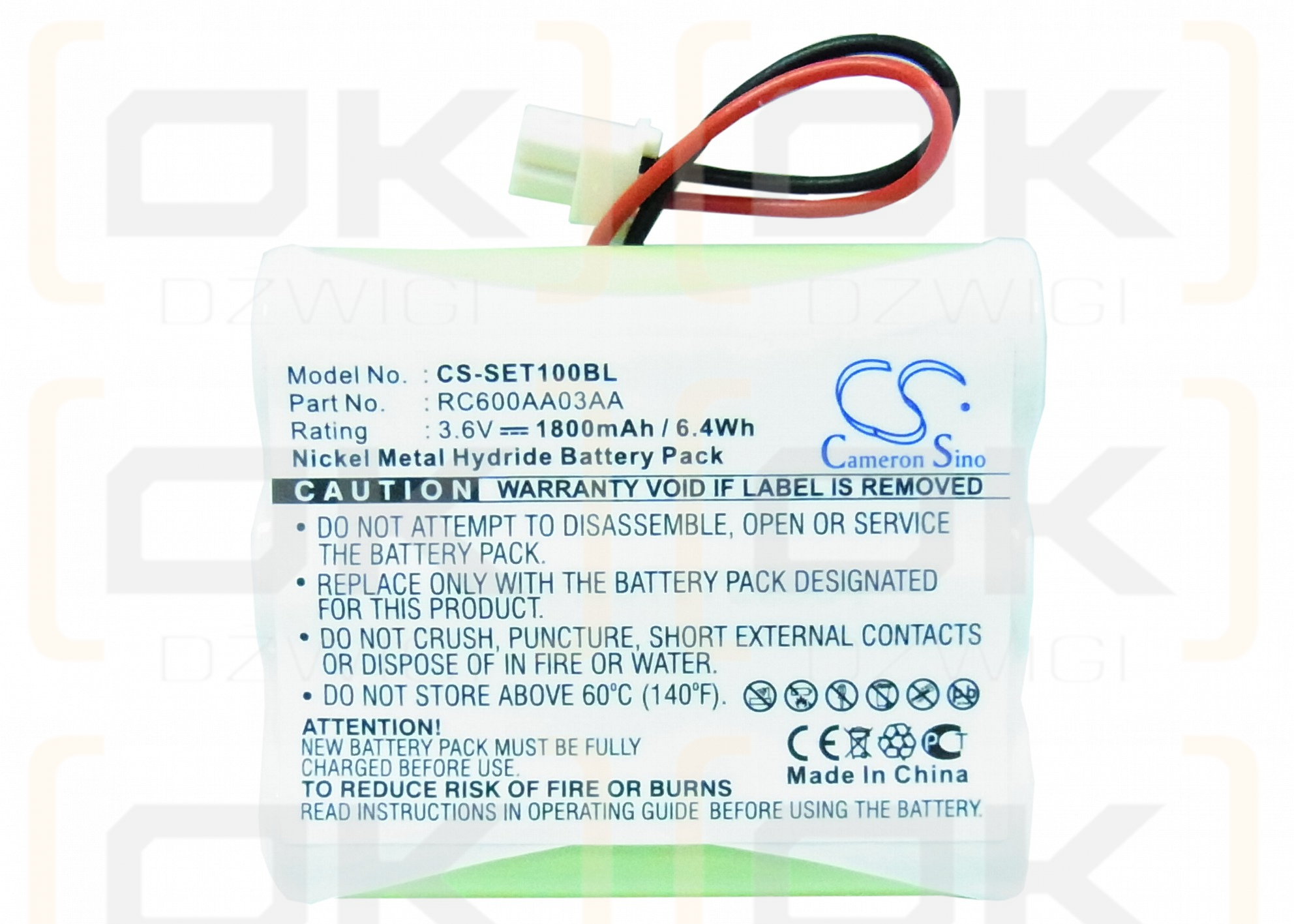 Sagem MONETEL EFT20R / 3N60SLE-15617 1800mAh Ni-MH 3.6V (Cameron Sino)