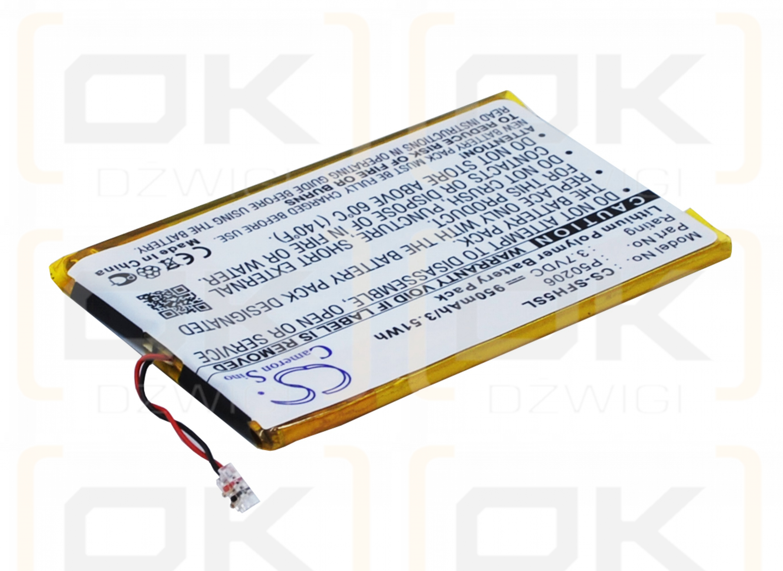 JNC SSF-H5 / P50206 950mAh Li-Polímero 3.7V (Cameron Sino)