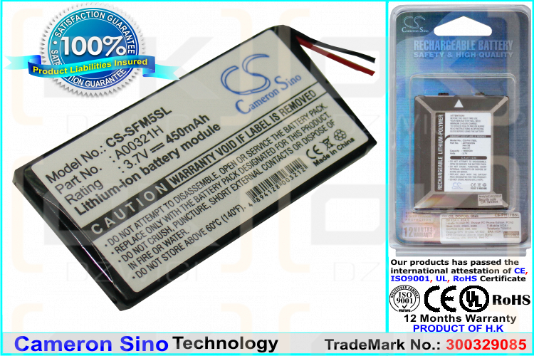 JNC SSF-F5100 450 mAh Li-ion 3,7 V (Cameron Sino)