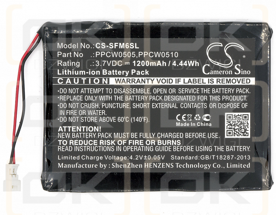 i-Audio X5L 30GB / PPCW0505 1200mAh Li-ion 3.7V (Cameron Sino)