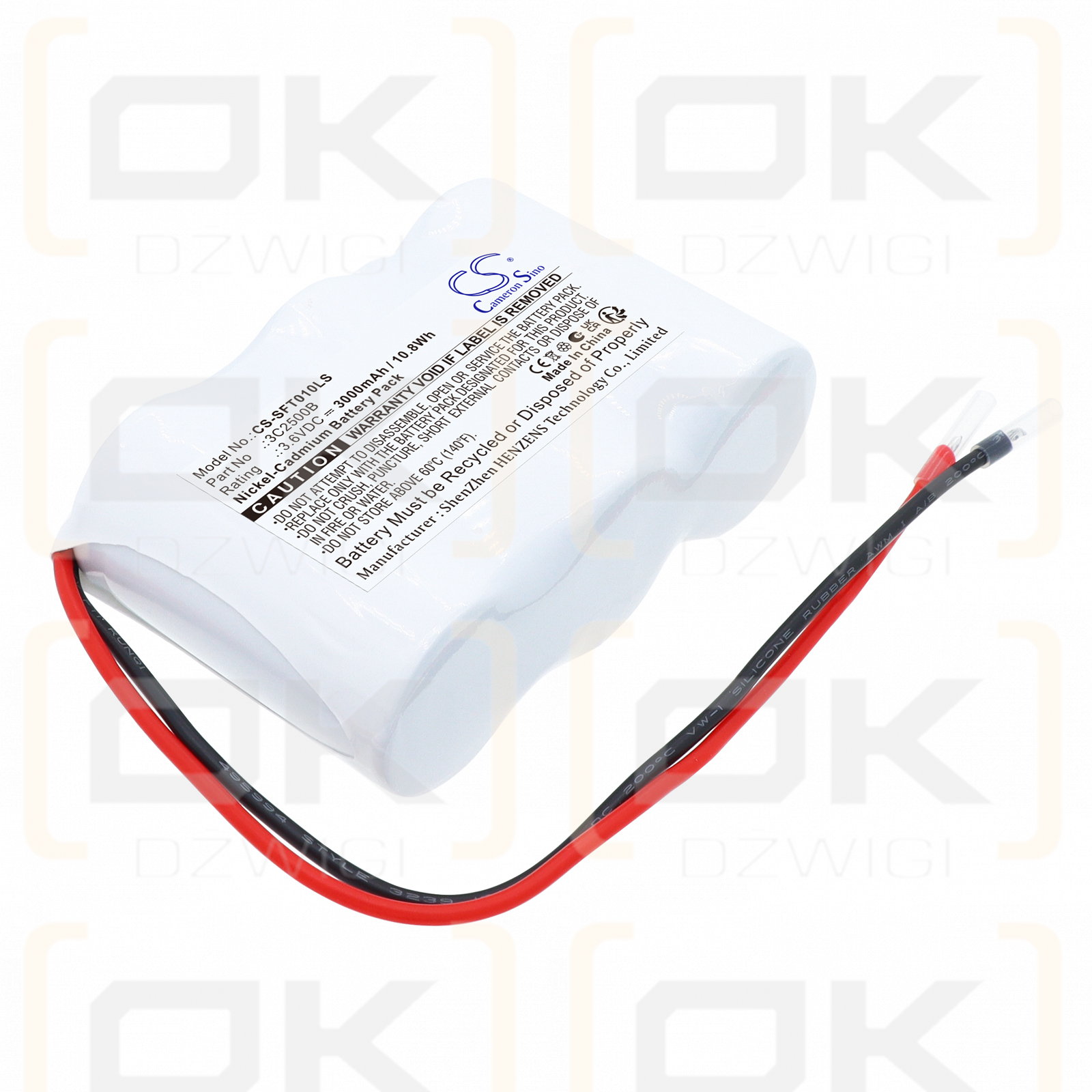 Replacement Battery for Van Lien VTC3H1 / 3C2500B 3000mAh Ni-CD 3.6V (Cameron Sino)