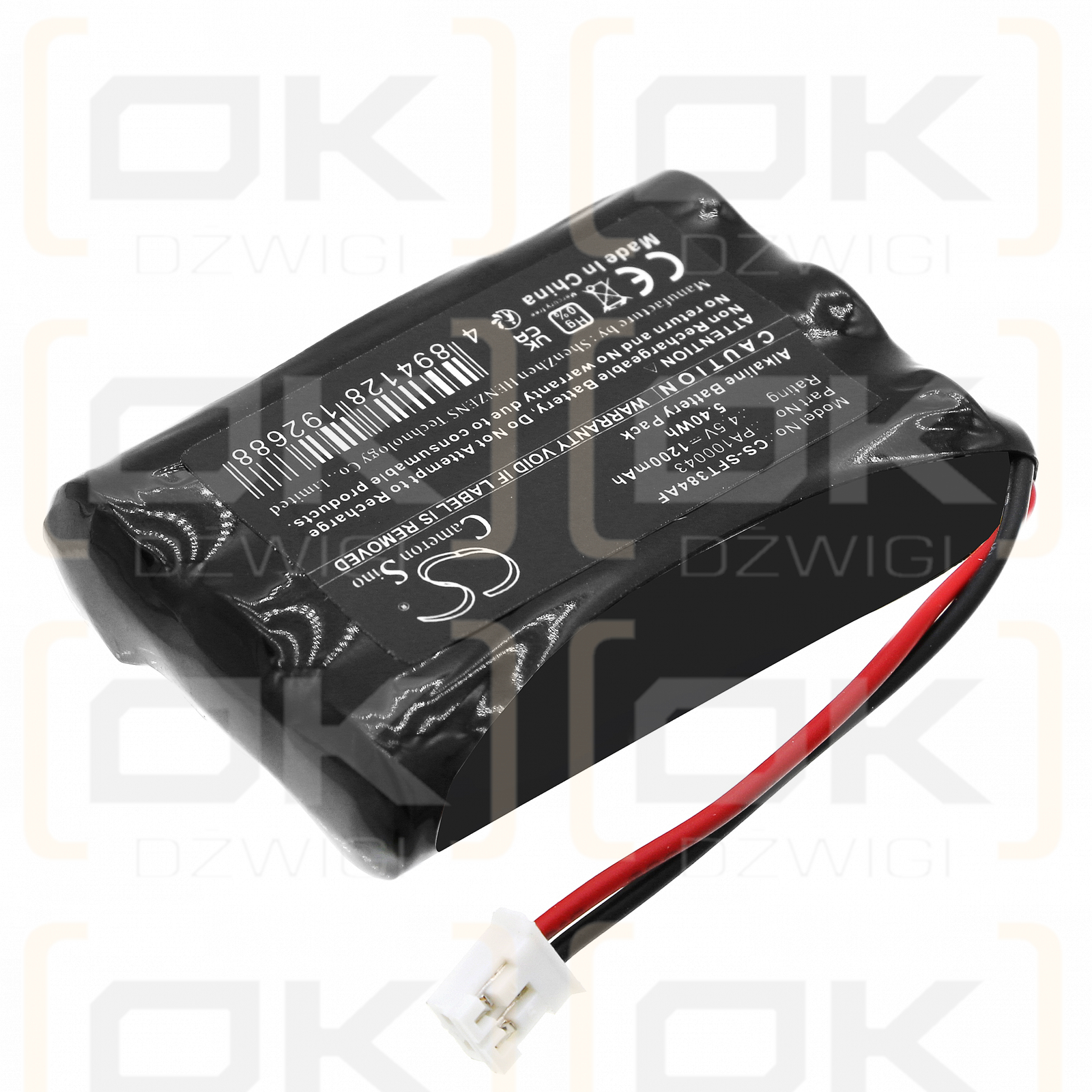 Safe-O-Tronic DS-T / 38400200 1200mAh Alkaline 4.5V (Cameron Sino)