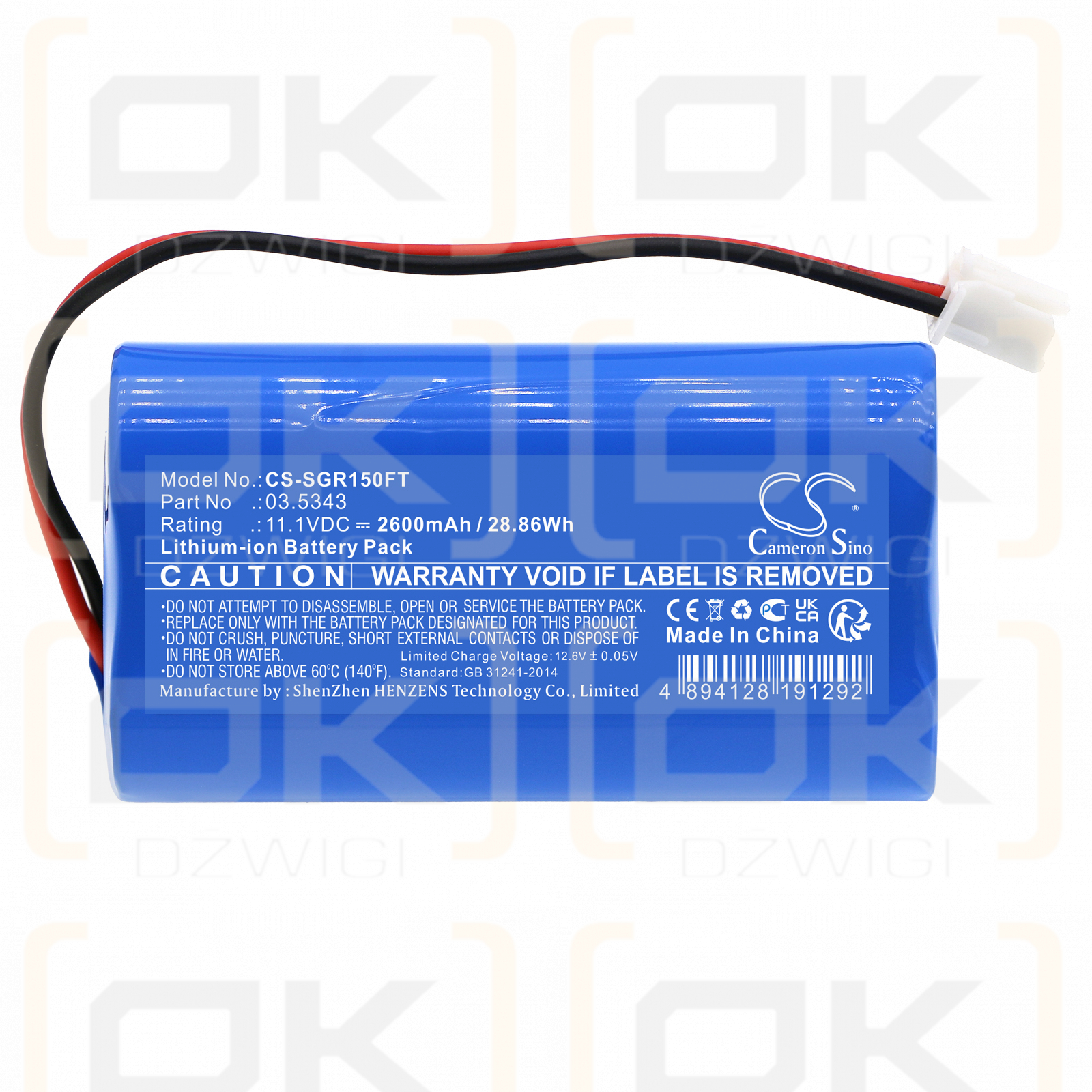 SCANGRIP 03.5451 / 03.5343 2600 mAh Li-Ion 11,1 V (Cameron Sino)