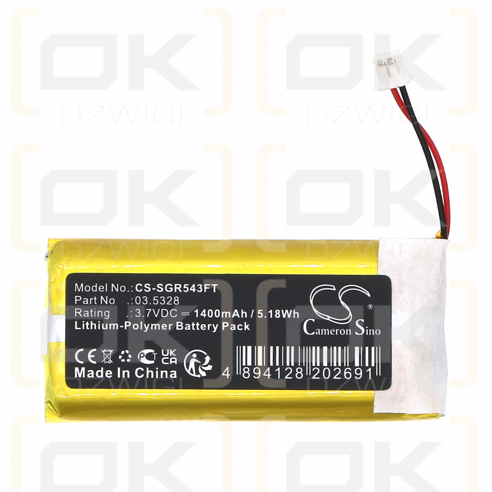 SCANGRIP 03.5438 / 03.5328 1400mAh Li-Polímero 3.7V (Cameron Sino)