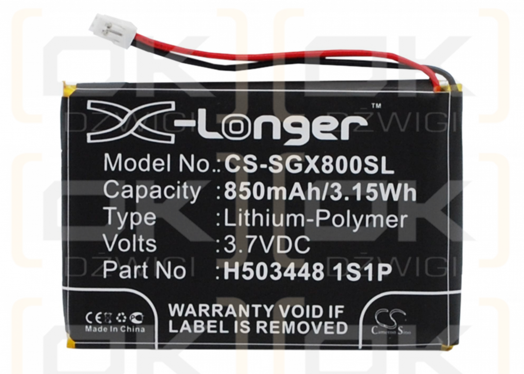 SkyGolf SkyCaddie Aire 2 / H503448 1S1P 850 mAh Li-Polymer 3,7 V (Cameron Sino)