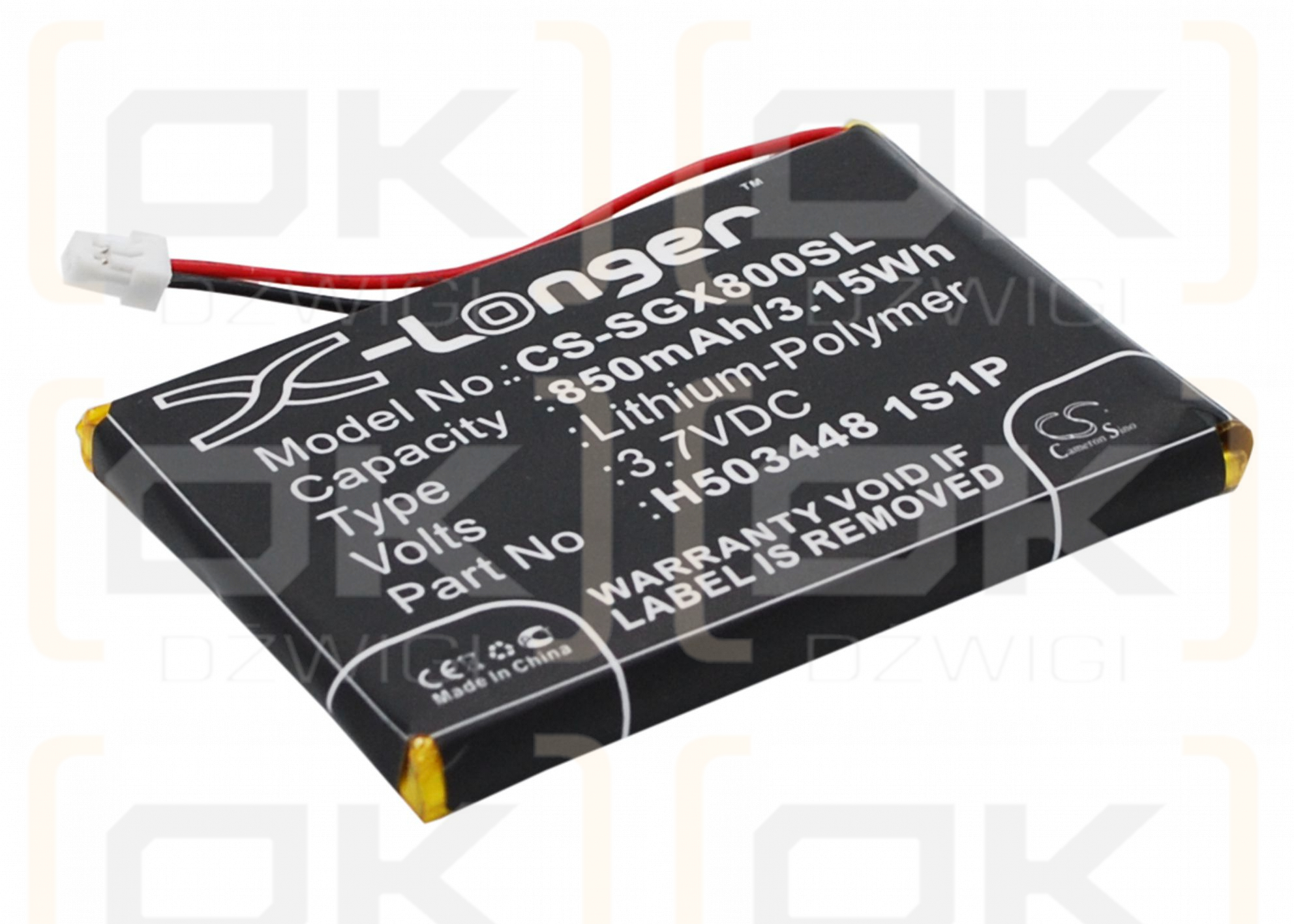 SkyGolf SkyCaddie Aire 2 / H503448 1S1P 850 mAh Li-Polymer 3,7 V (Cameron Sino)