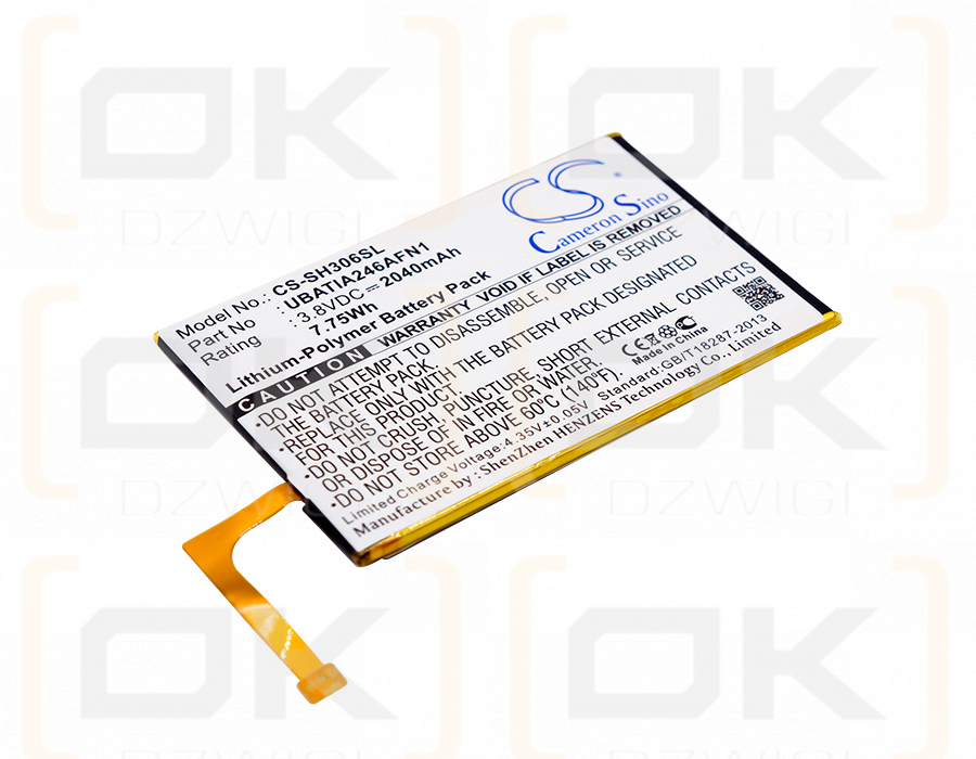 Sharp SH825Wi / UBATIA246AFN1 2040mAh Li-Polímero 3.8V (Cameron Sino)