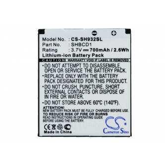 Sharp 932SH / SHBCD1 700 mAh Li-Ion 3,7 V (Cameron Sino)