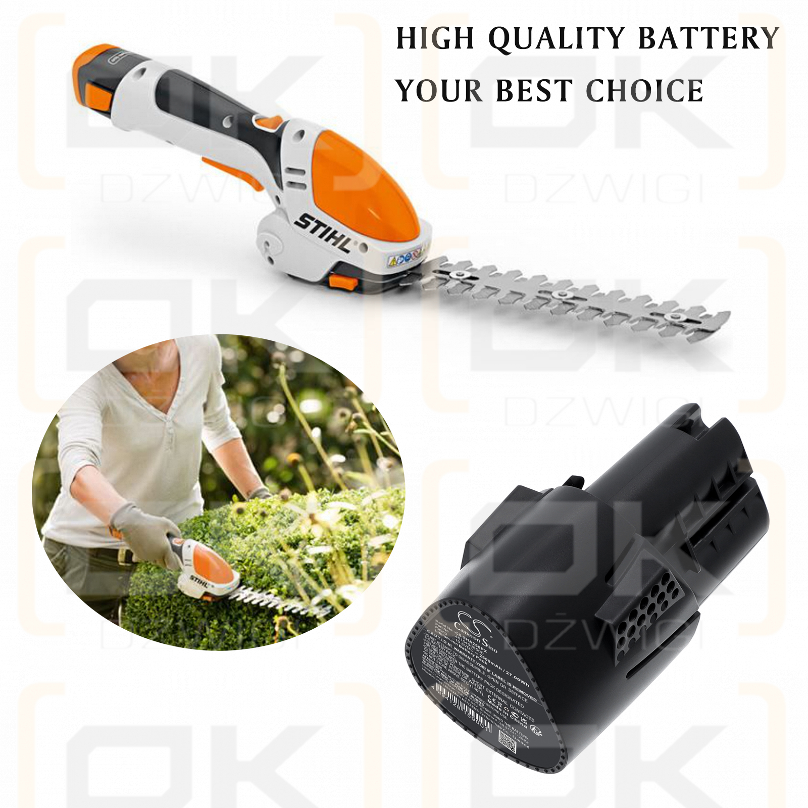 Stihl HSA 25 Grasschere / 45154006500 2500 mAh Li-Ion 10,8 V (Cameron Sino)