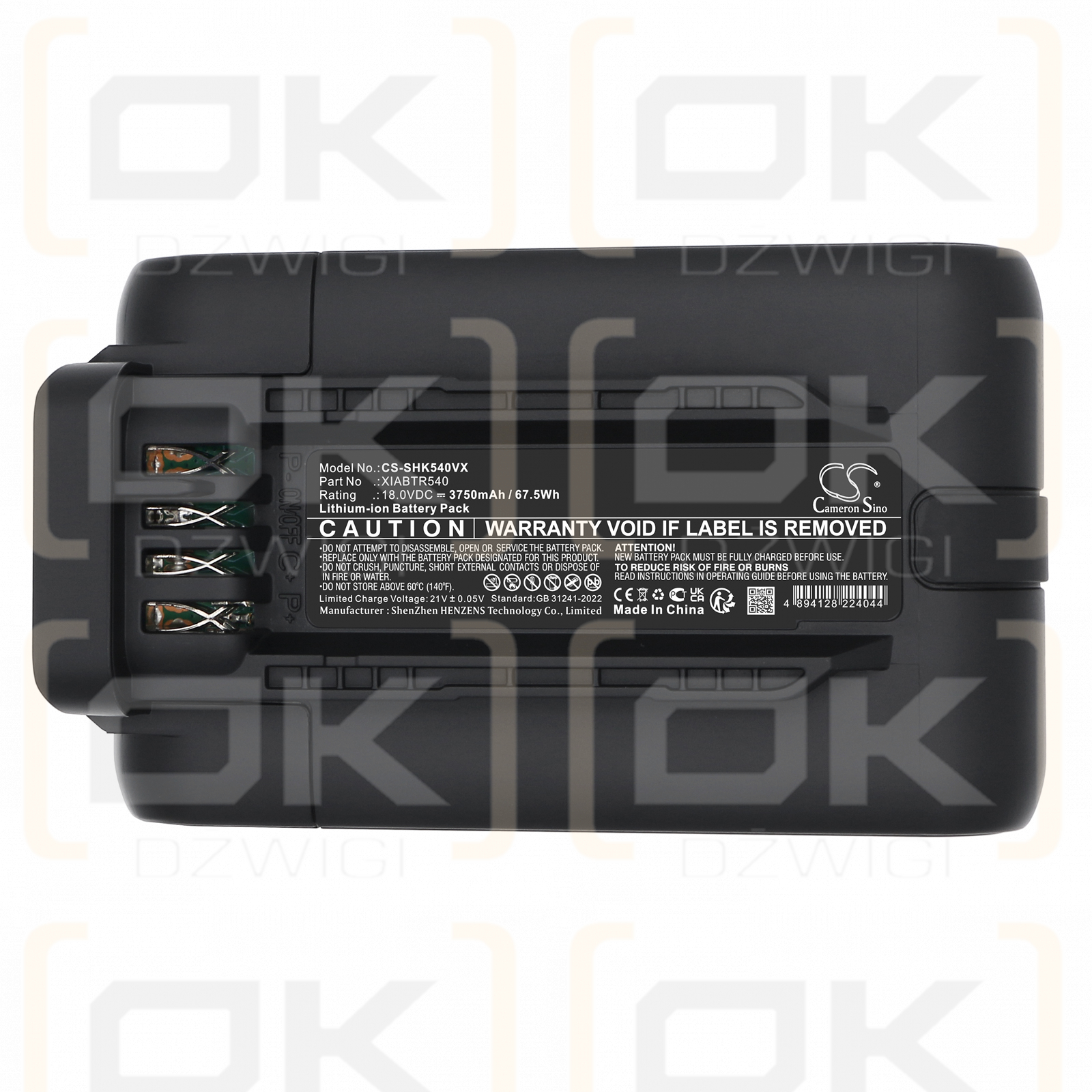 Shark / XIABTR540 3750 mAh Li-ion 18 V (Cameron Sino)