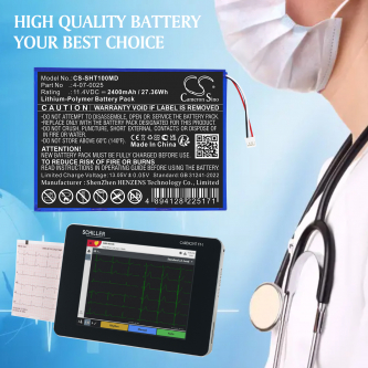 Schiller FT1 EKG / 4-07-0025 2400 mAh Li-Polymer 11,4 V (Cameron Sino)