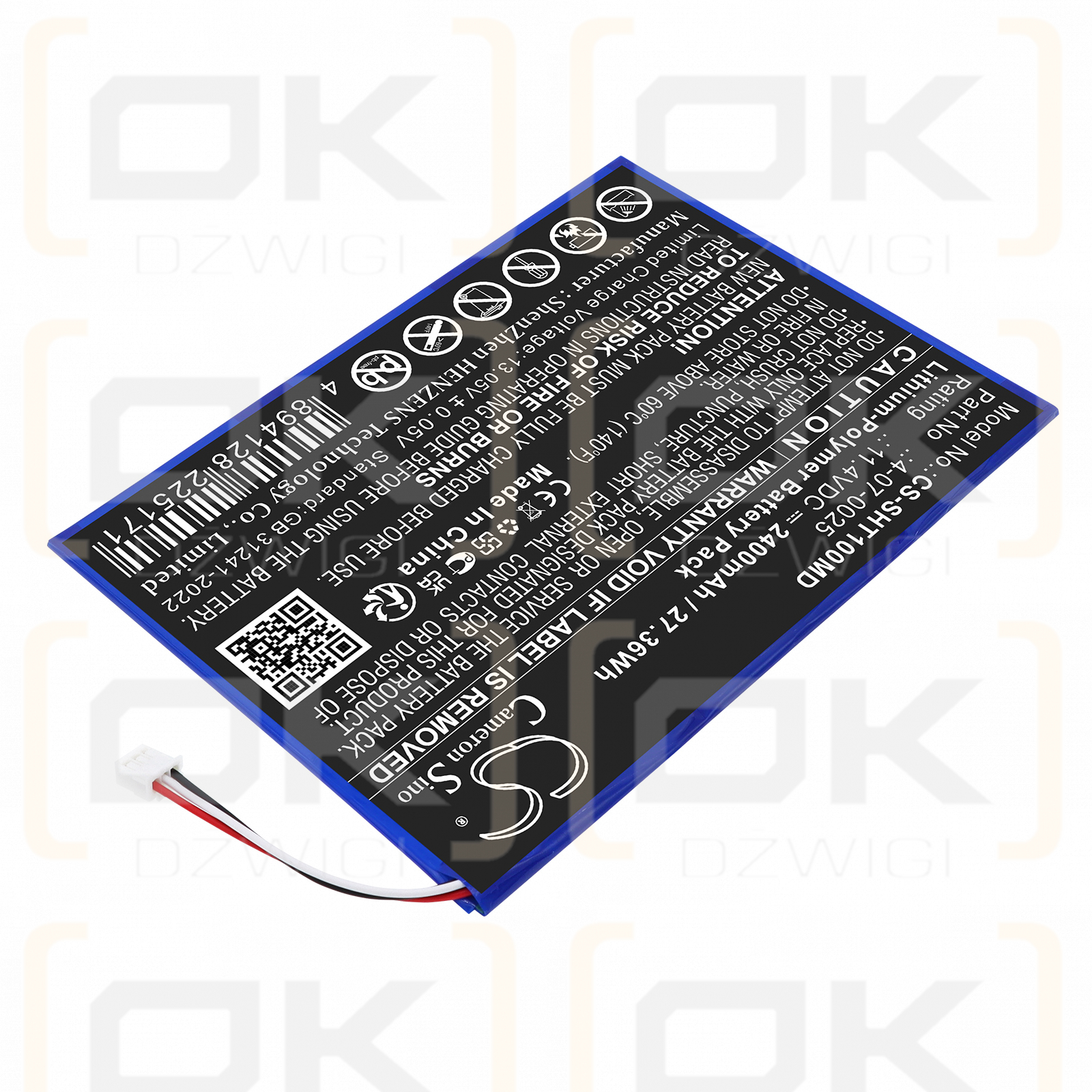 Schiller FT1 EKG / 4-07-0025 2400 mAh Li-Polymer 11,4 V (Cameron Sino)