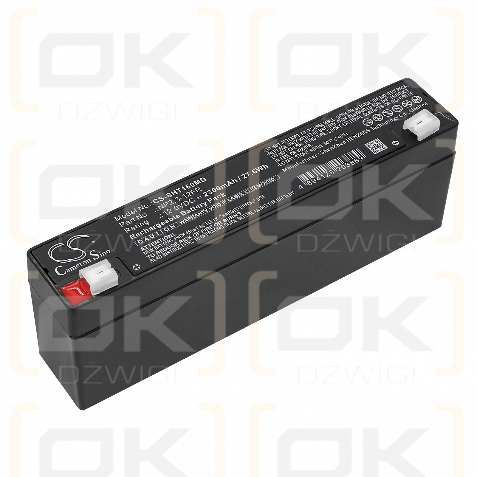 Schiller AT-102 / NP2.3-12FR 2300 mAh wiederaufladbare Akkus, 12 V (Cameron Sino)