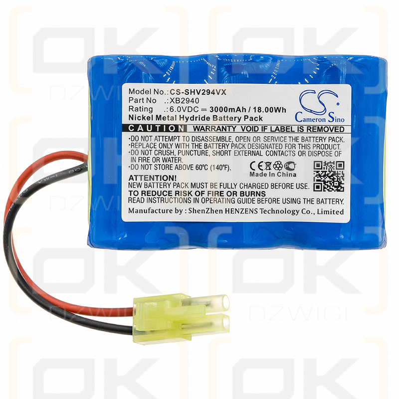 Shark V2940 / XB2940 3000mAh Ni-MH 6.0V (Cameron Sino)