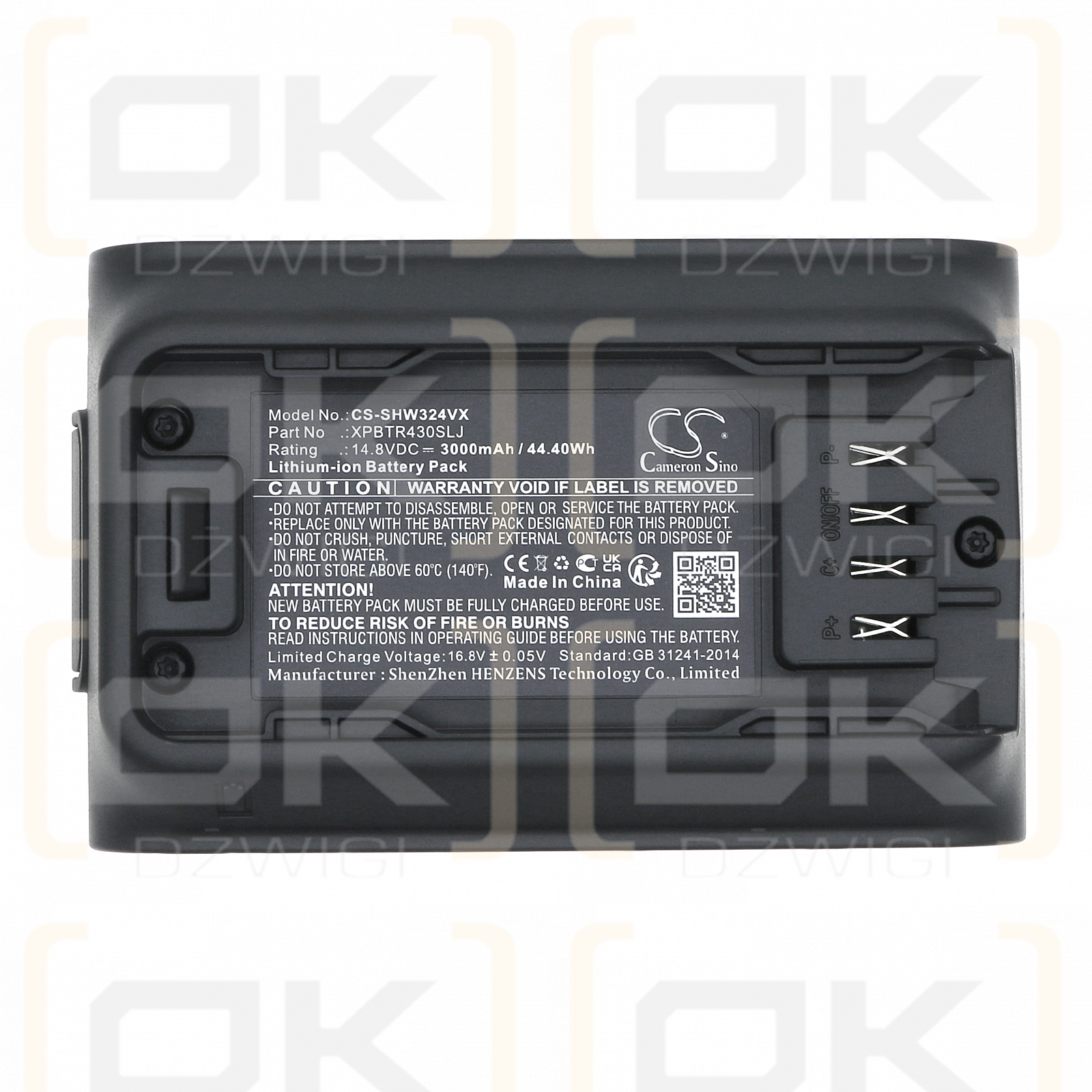 Shark IW3241JSL / XPBTR430SLJ 3000mAh Li-ion 14.8V (Cameron Sino)