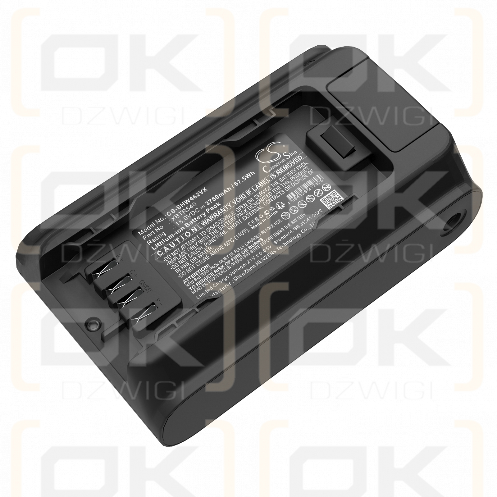 Shark IW4625 / XBTR540 3750mAh Li-ion 18.0V (Cameron Sino)