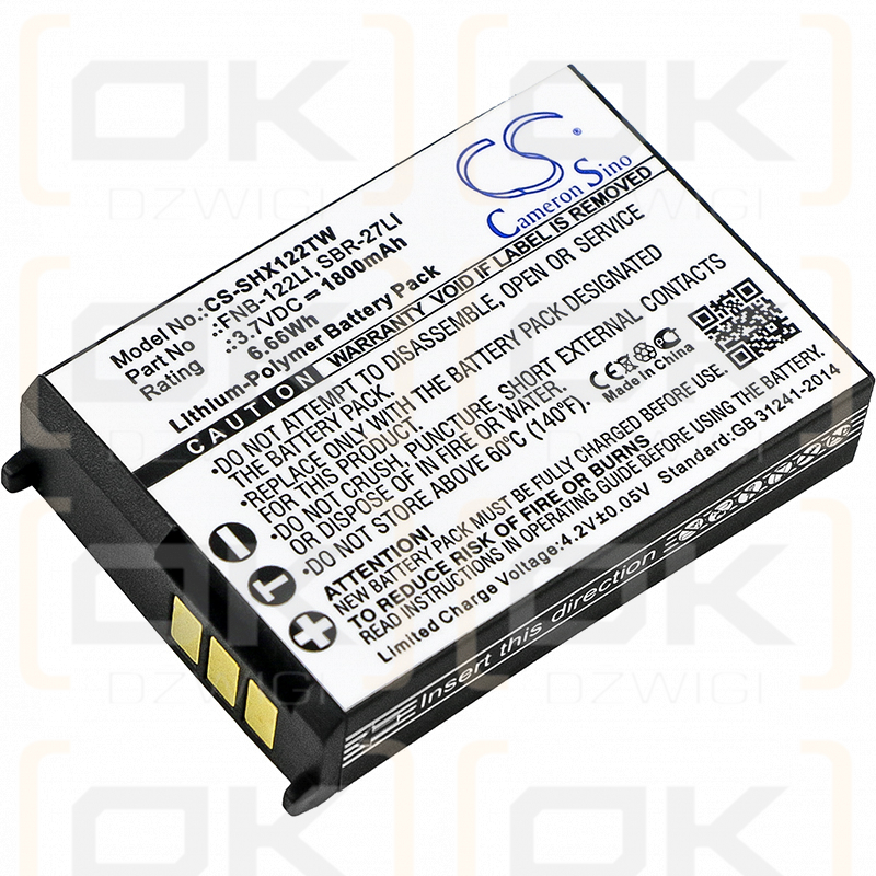 Horizon HX300 / FNB-122Li 1800mAh Li-Polymer 3.7V (Cameron Sino)