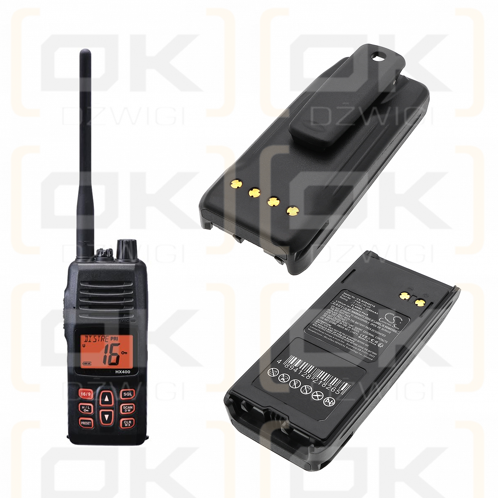 Estándar Horizon HX400IS / FNB-115LIIS 3200mAh Li-ion 7.4V (Cameron Sino)