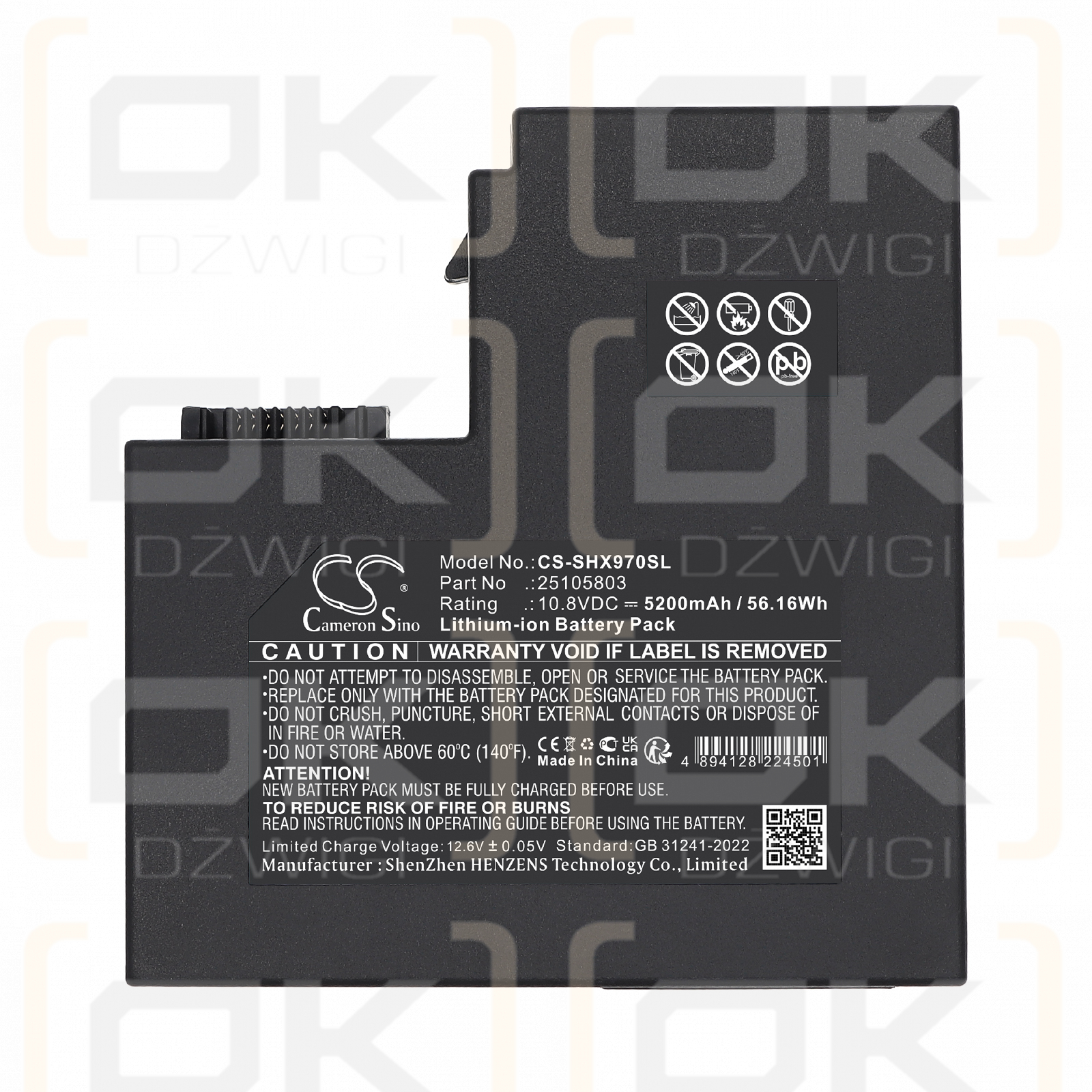 Shinho X97 Fusion Splicer / 25105803 5200 mAh Li-ion 10.8 V (Cameron Sino)