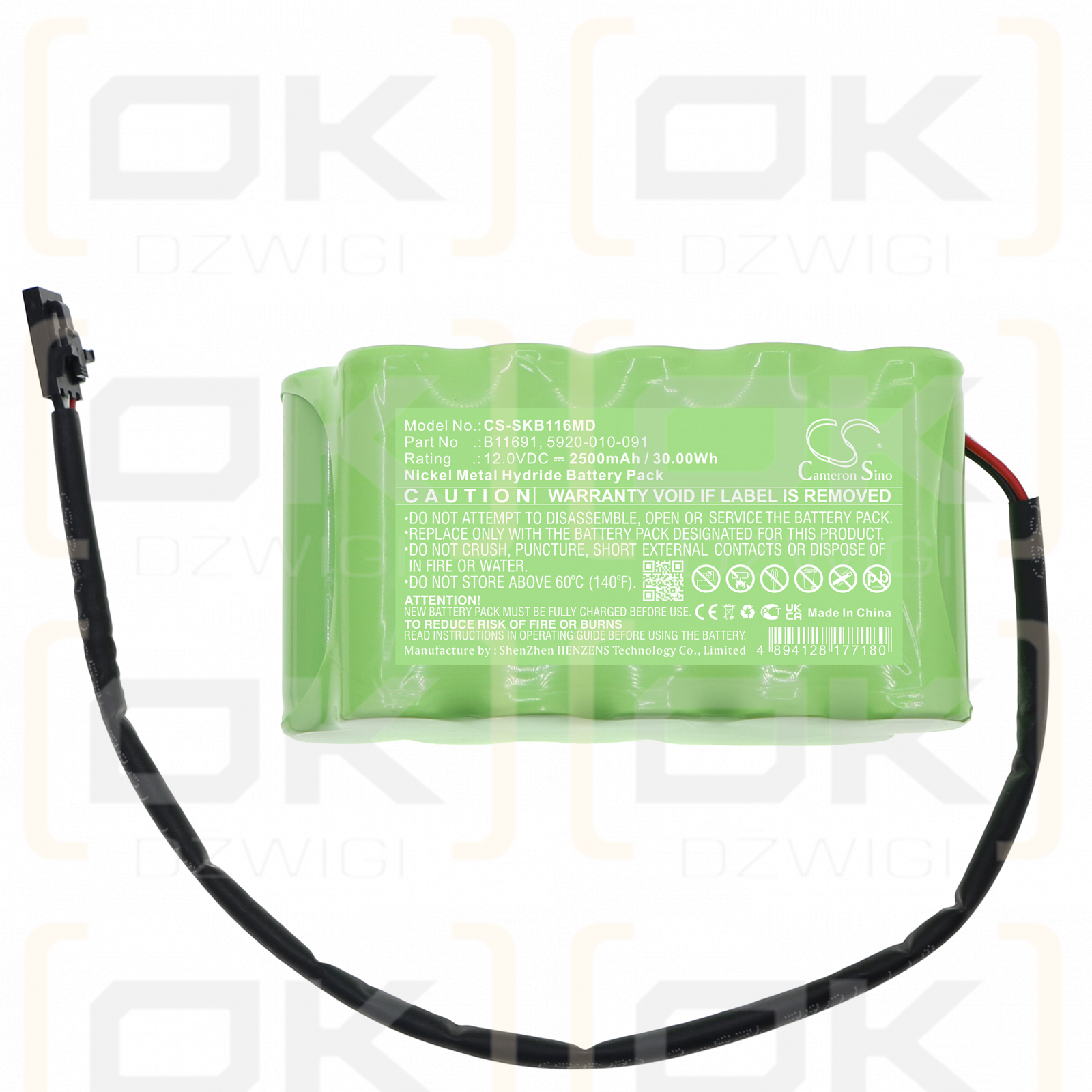 Bomba inteligente doble Stryker / B11691 2500 mAh Ni-MH 12,0 V (Cameron Sino)