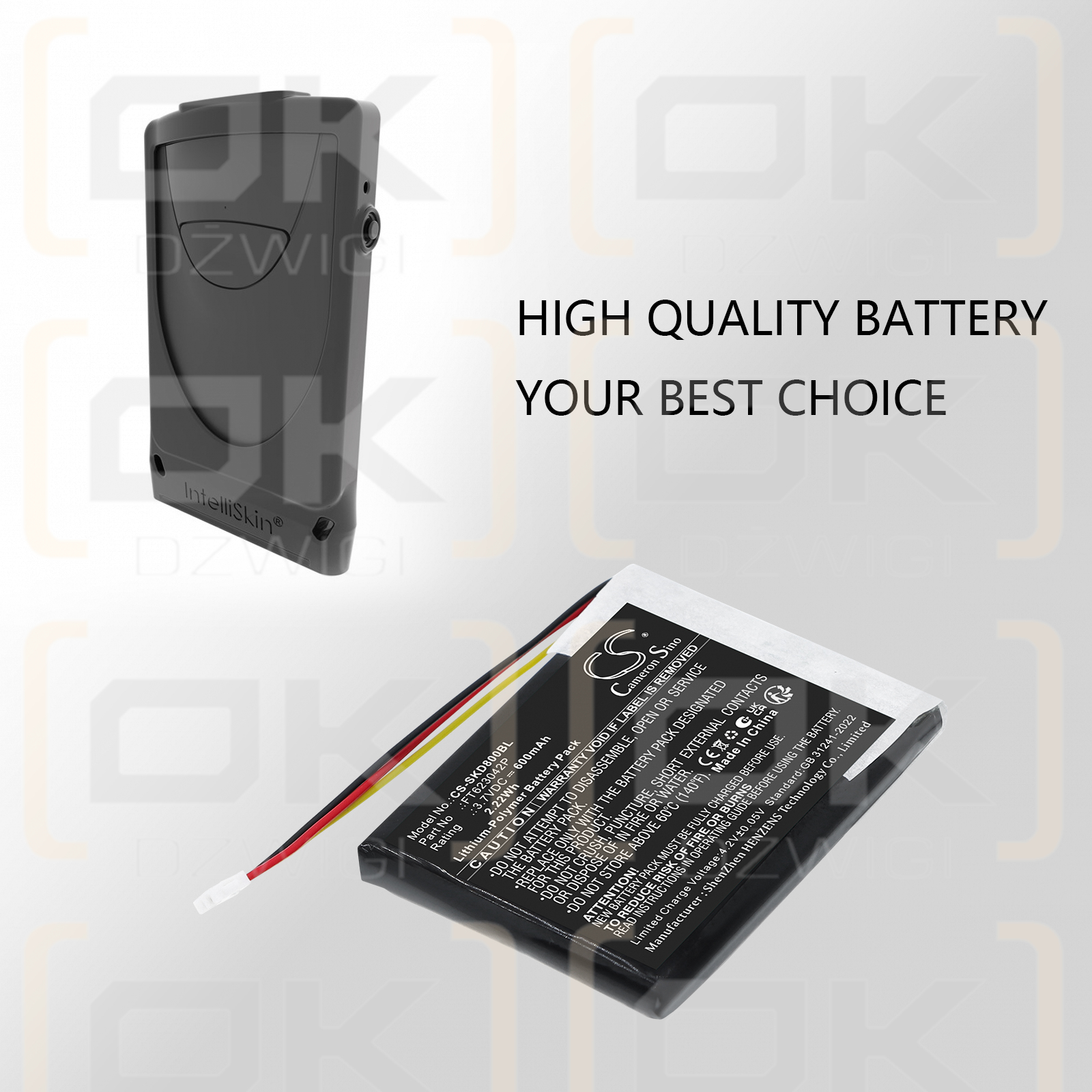 Socket Mobile D800 / FT623042P 600 mAh Li-Polymer 3,7 V (Cameron Sino)