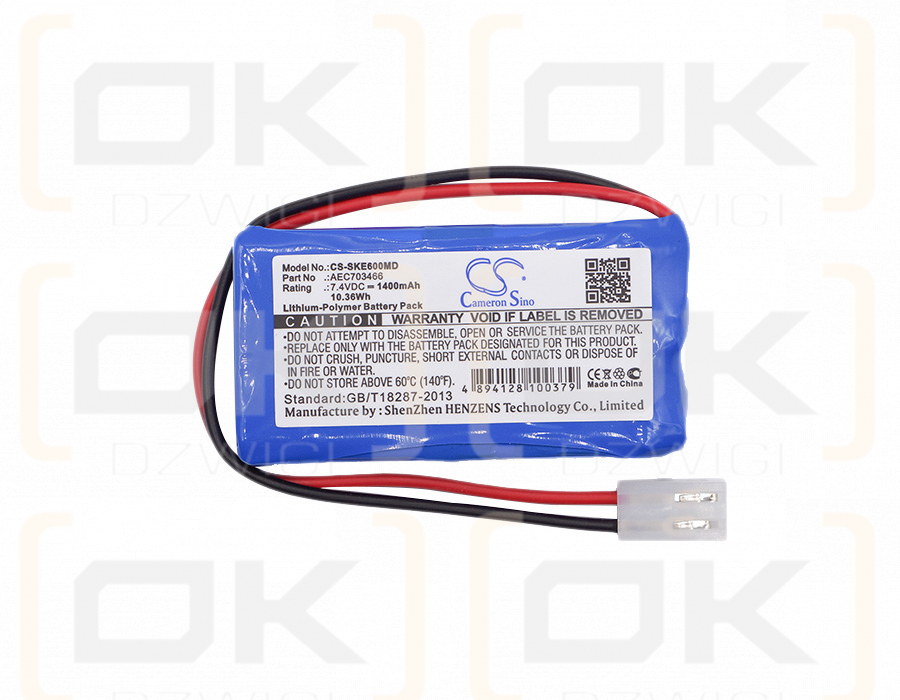 Shenke SK500i / AEC703466 1400 mAh Li-Polymer 7,4 V (Cameron Sino)