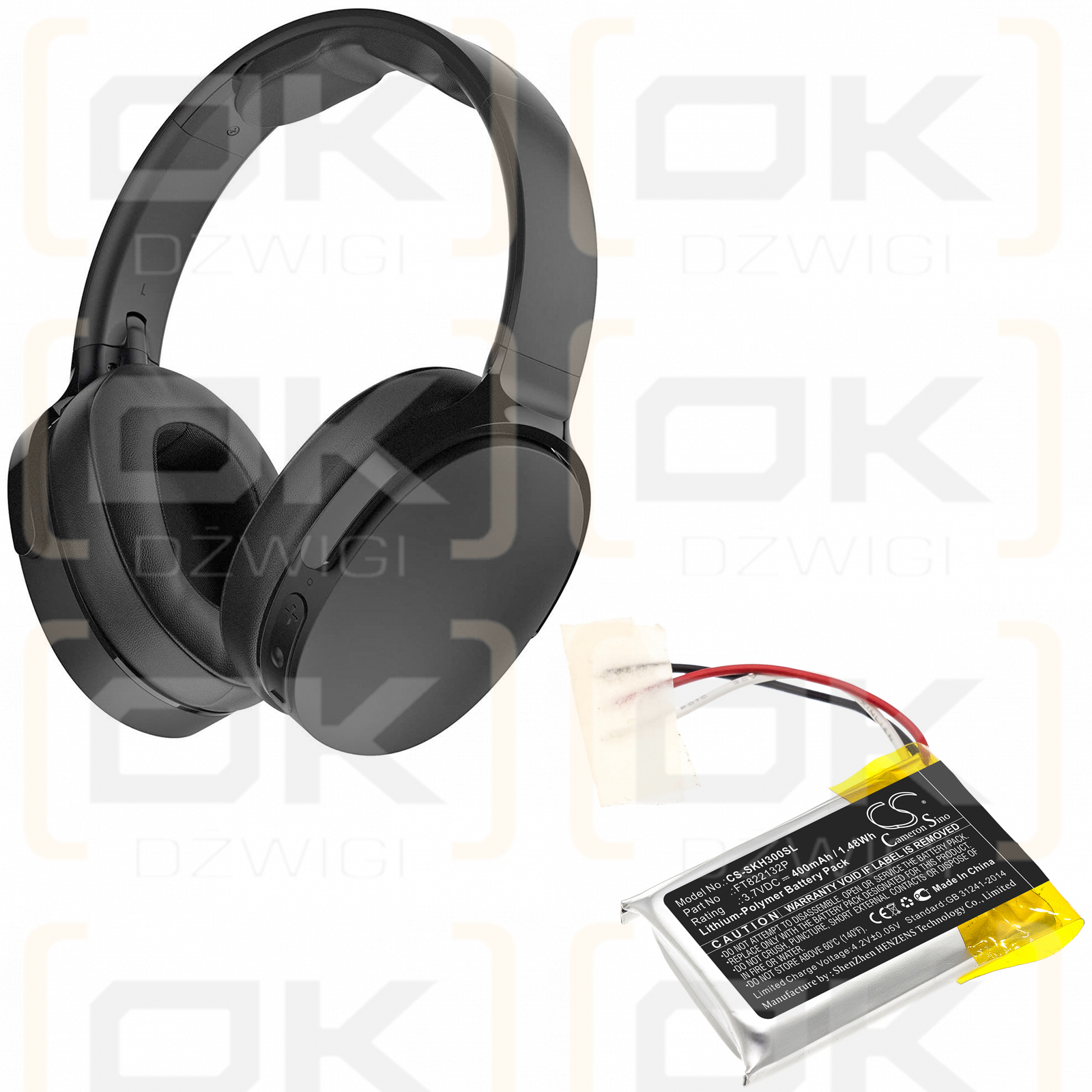 Skullcandy Hesh 3 / FT822132P 400 мАч литий-полимерный 3,7 В (Cameron Sino)