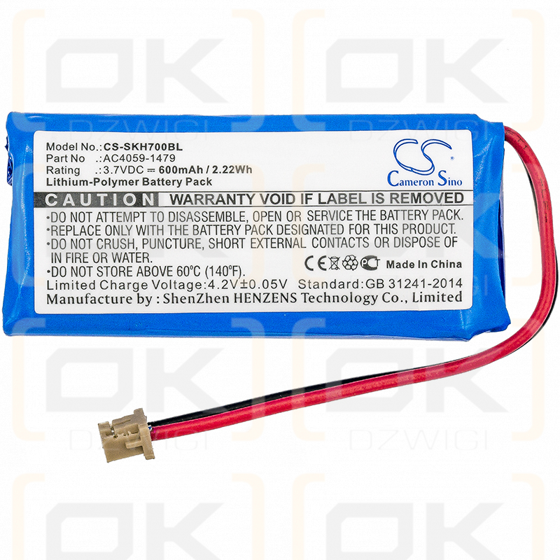 Socket Mobile CHS 7XiRx / AC4059-1479 600mAh Li-Polymer 3.7V (Cameron Sino)