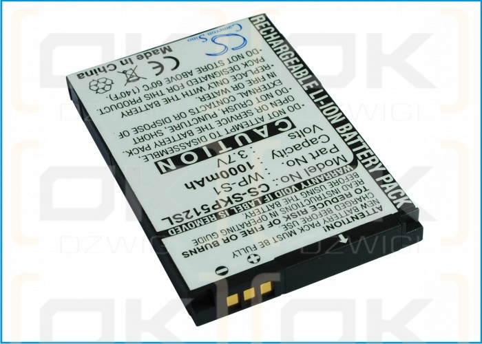 Ersatzakku für Skype Phone 3 WP-S1 / WP-S1 1000 mAh Li-Ion 3,7 V (Cameron Sino)