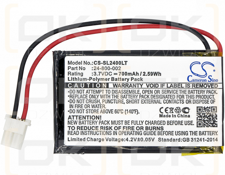 Luz LED solar SL-24000 / 24-800-002 700mAh Li-polímero 3.7V (Cameron Sino)