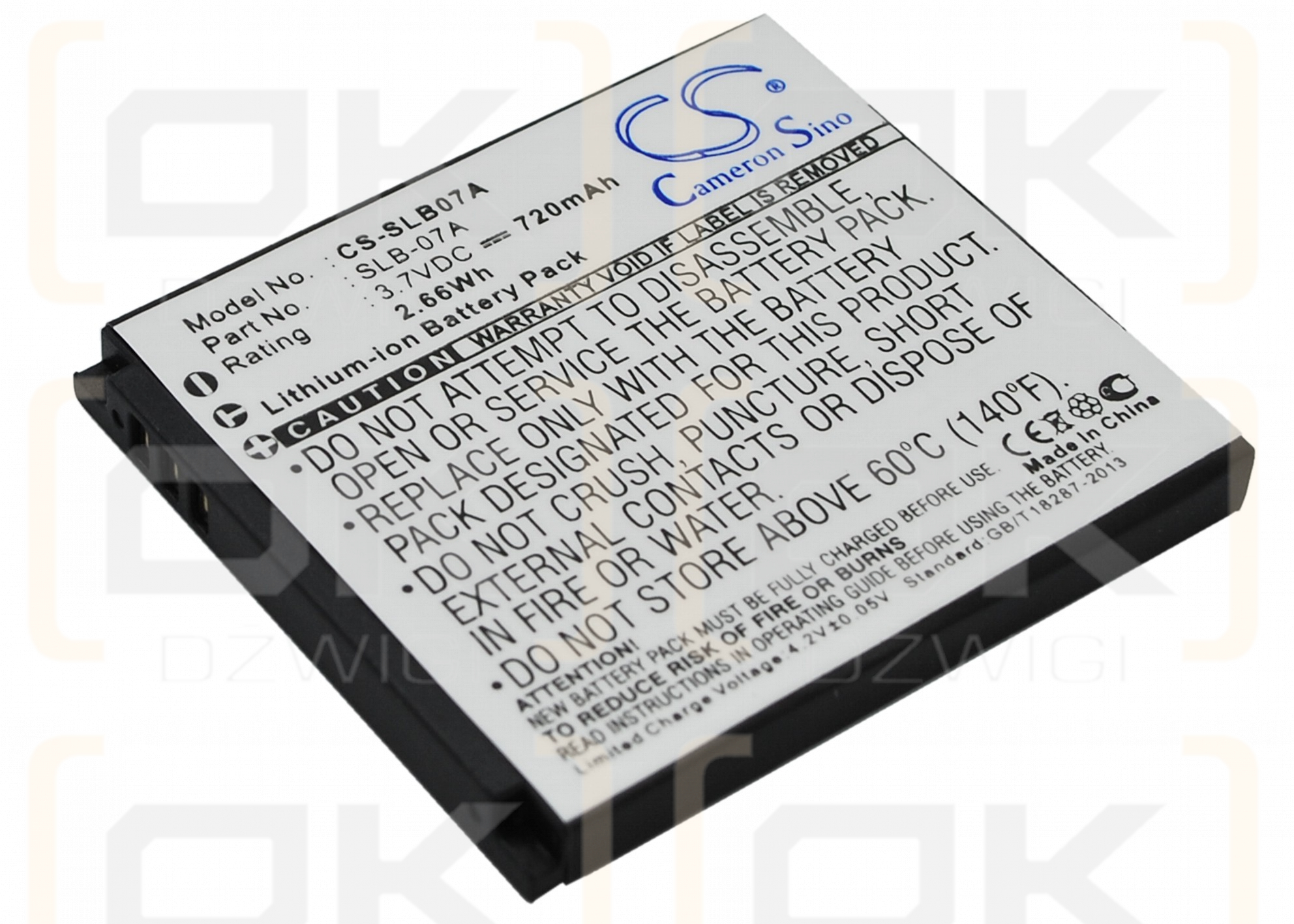 Samsung ST600 / SLB-07A 720mAh Li-ion 3.7V (Cameron Sino)