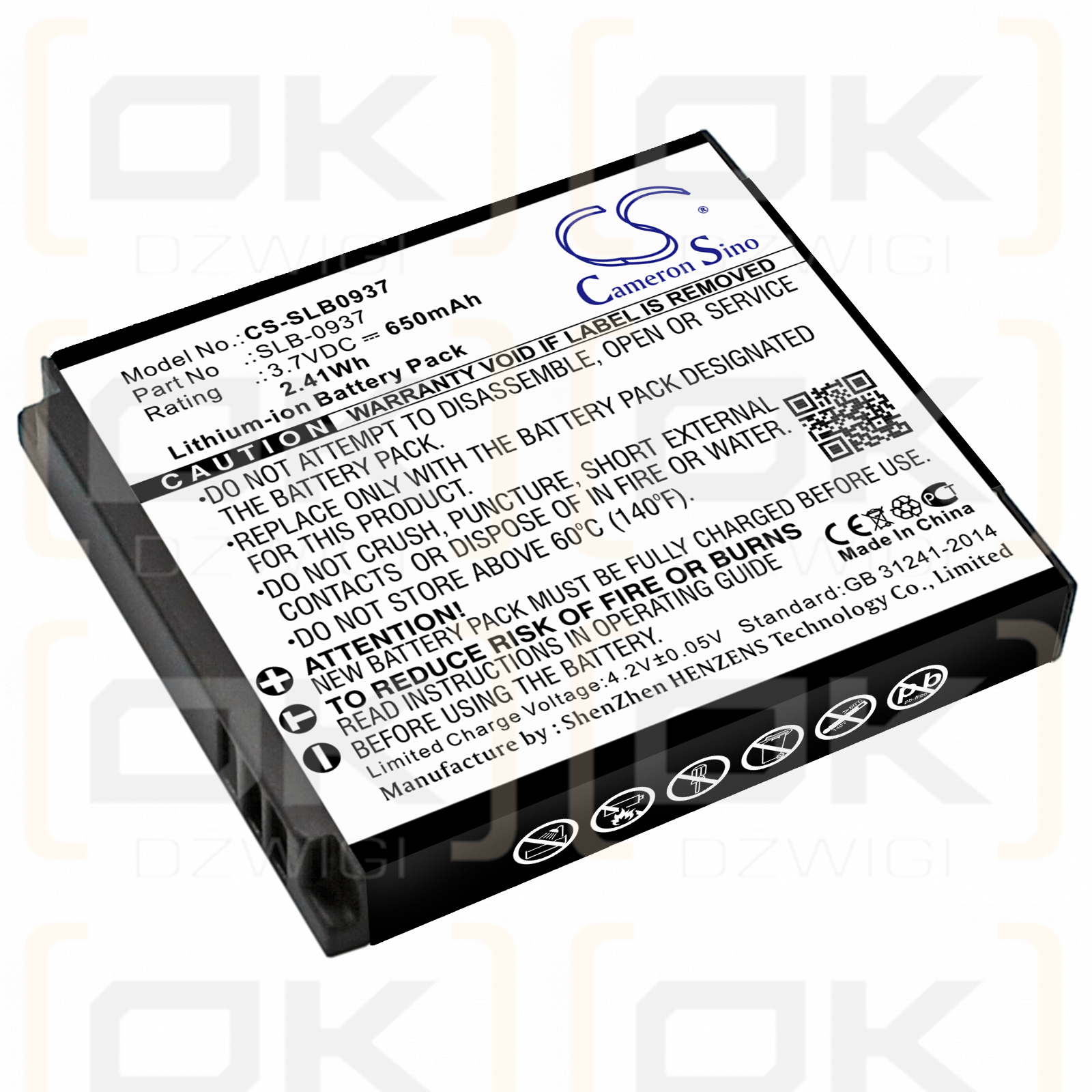 Samsung i8 / SLB-0937 650mAh Li-ion 3.7V (Cameron Sino)