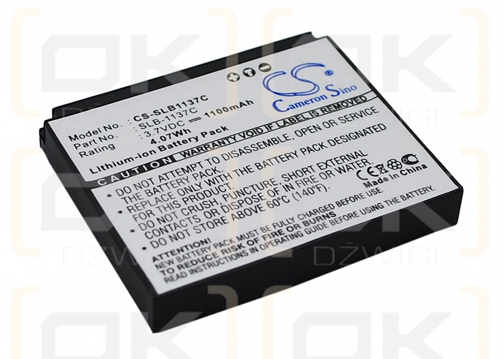 Samsung Digimax i7 / SLB-1137C 1100mAh Li-ion 3.7V (Cameron Sino)
