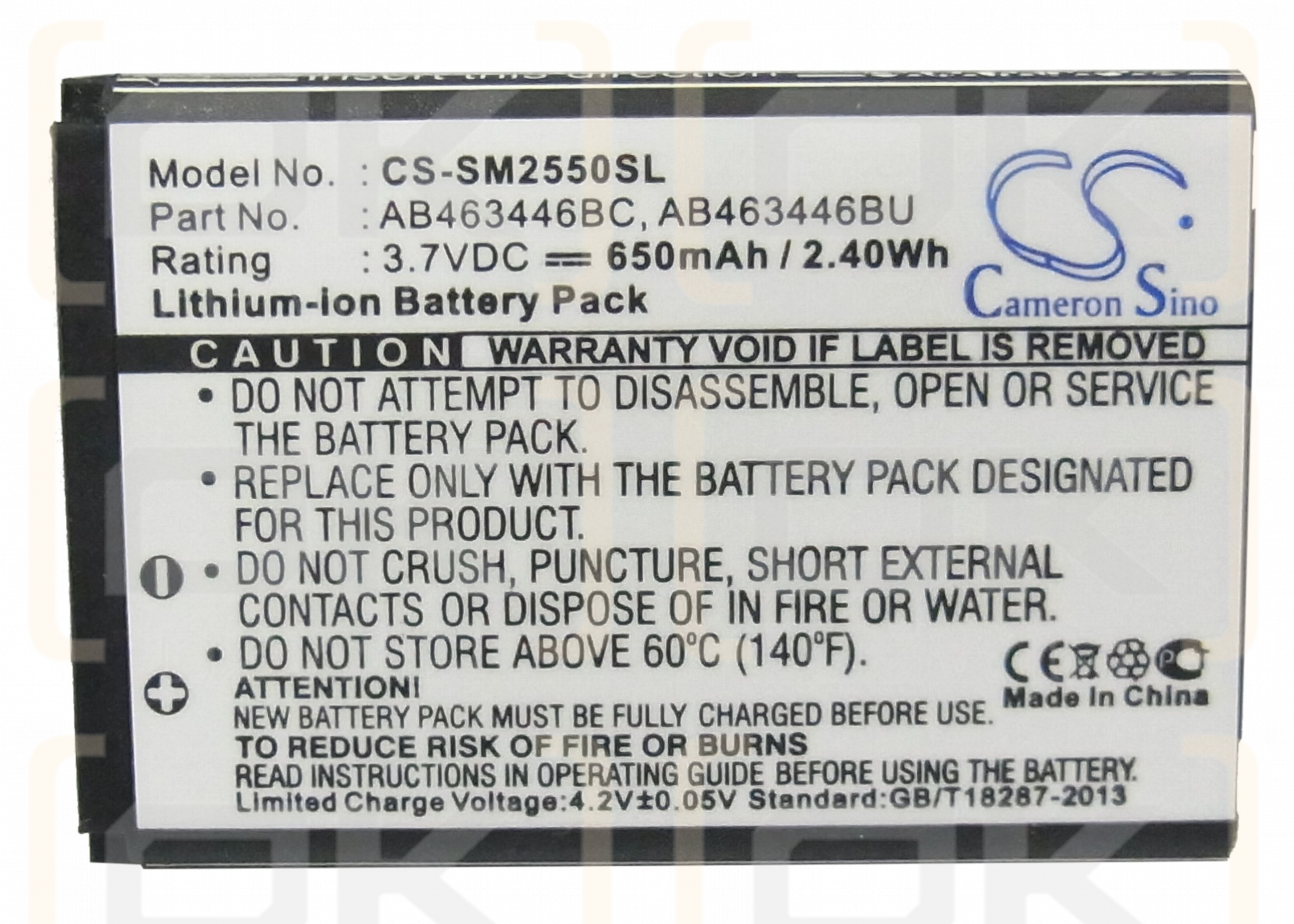 Samsung GT-E1200 / AB463446BC 650mAh Li-ion 3.7V (Cameron Sino)