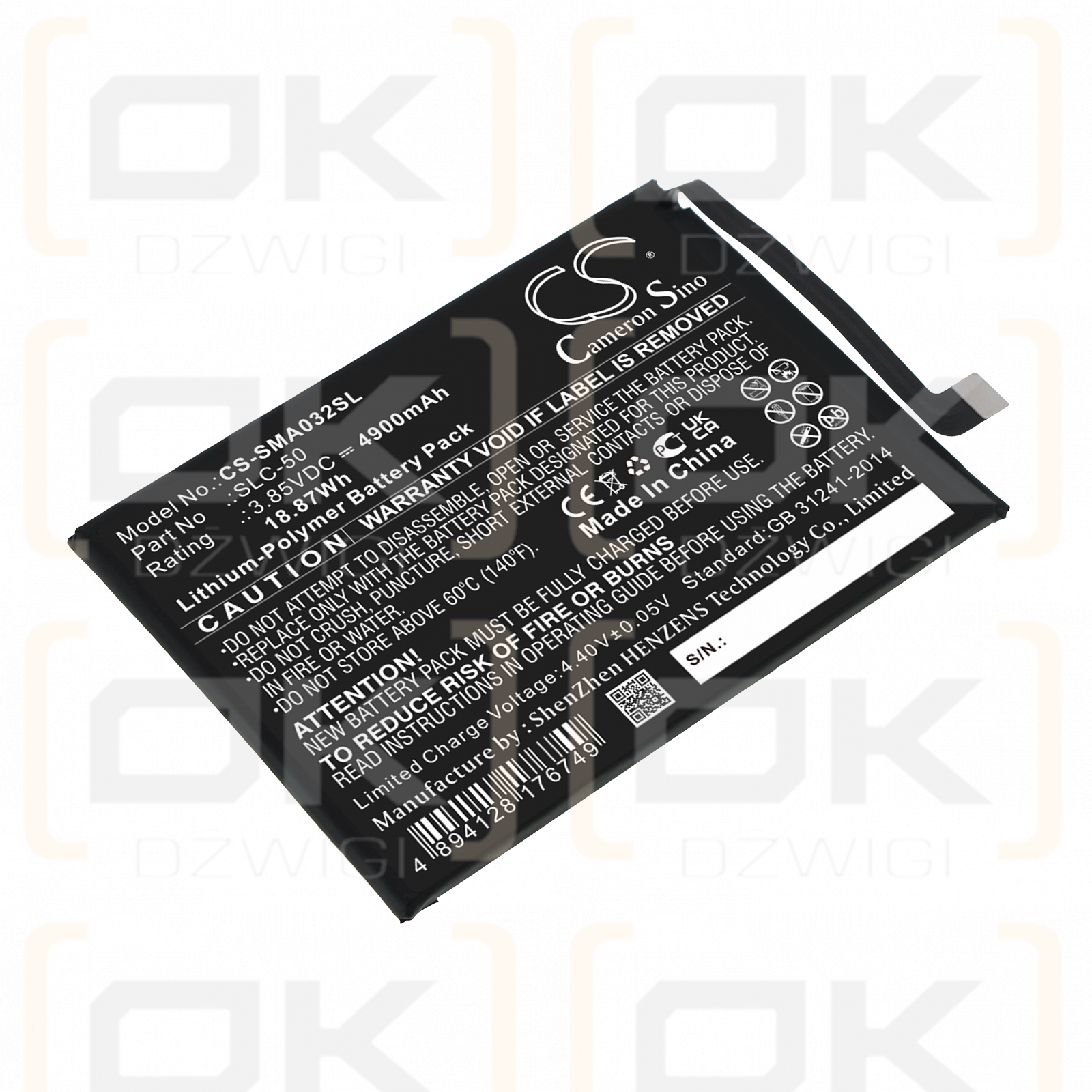 Samsung SM-A032U / SLC-50 4900mAh Li-Polymer 3.85V (Cameron Sino)