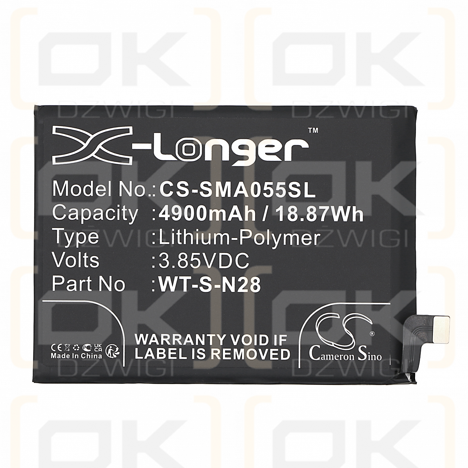 Samsung SM-A055F / WT-S-N28 4900 mAh Li-Polymer 3,85 V (Cameron Sino)