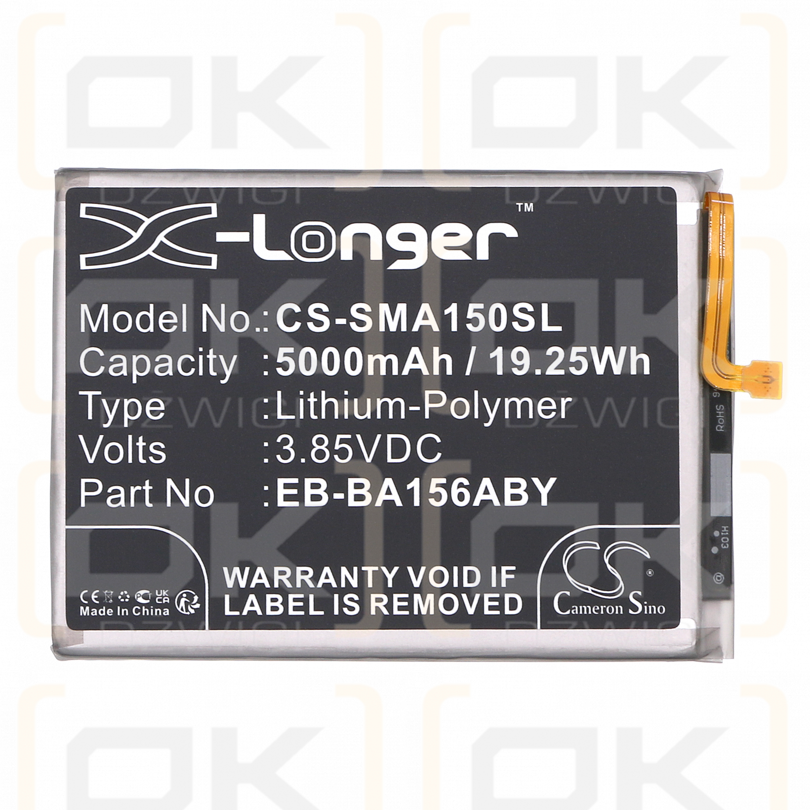 Samsung SM-A156R4 / EB-BA156ABY 5000mAh Li-Polymer 3.85V (Cameron Sino)