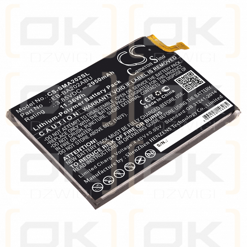 Samsung SM-S102DL / EB-BA202ABU 2950mAh Li-Polymer 3.85V (Cameron Sino)