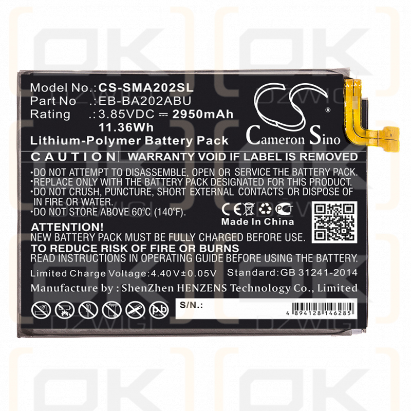 Samsung SM-S102DL / EB-BA202ABU 2950mAh Li-Polymer 3.85V (Cameron Sino)