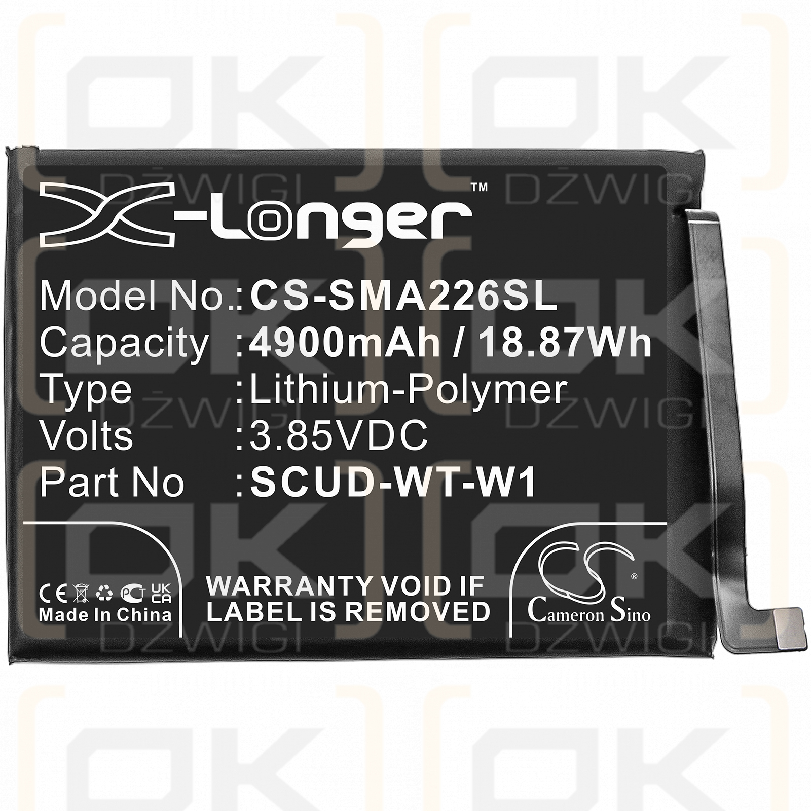 Samsung Galaxy F22 5G / SCUD-WT-W1 4900mAh Li-Polymer 3.85V (Cameron Sino)