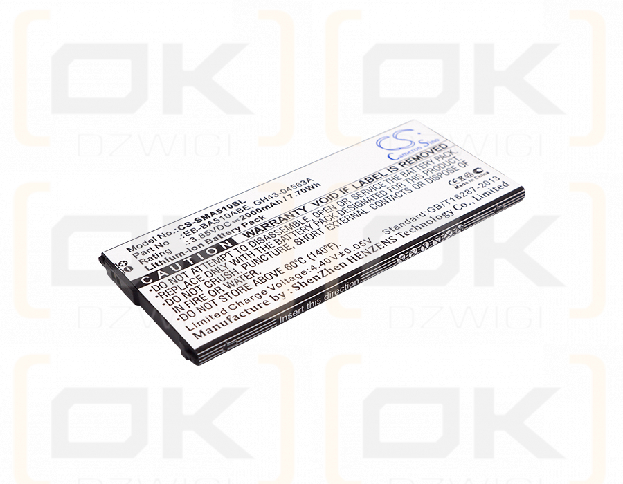 Samsung SM-A510M/DS / EB-BA510ABE 2000mAh Li-ion 3.85V (Cameron Sino)