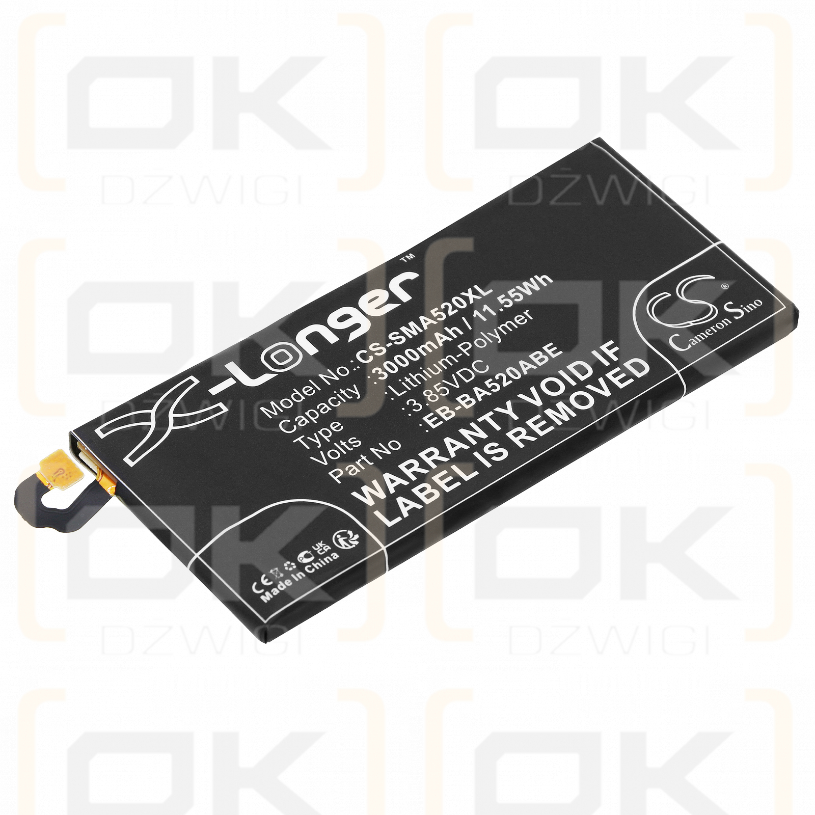 Samsung SM-A520K / EB-BA520ABE 3000mAh Li-Polymer 3.85V (Cameron Sino)