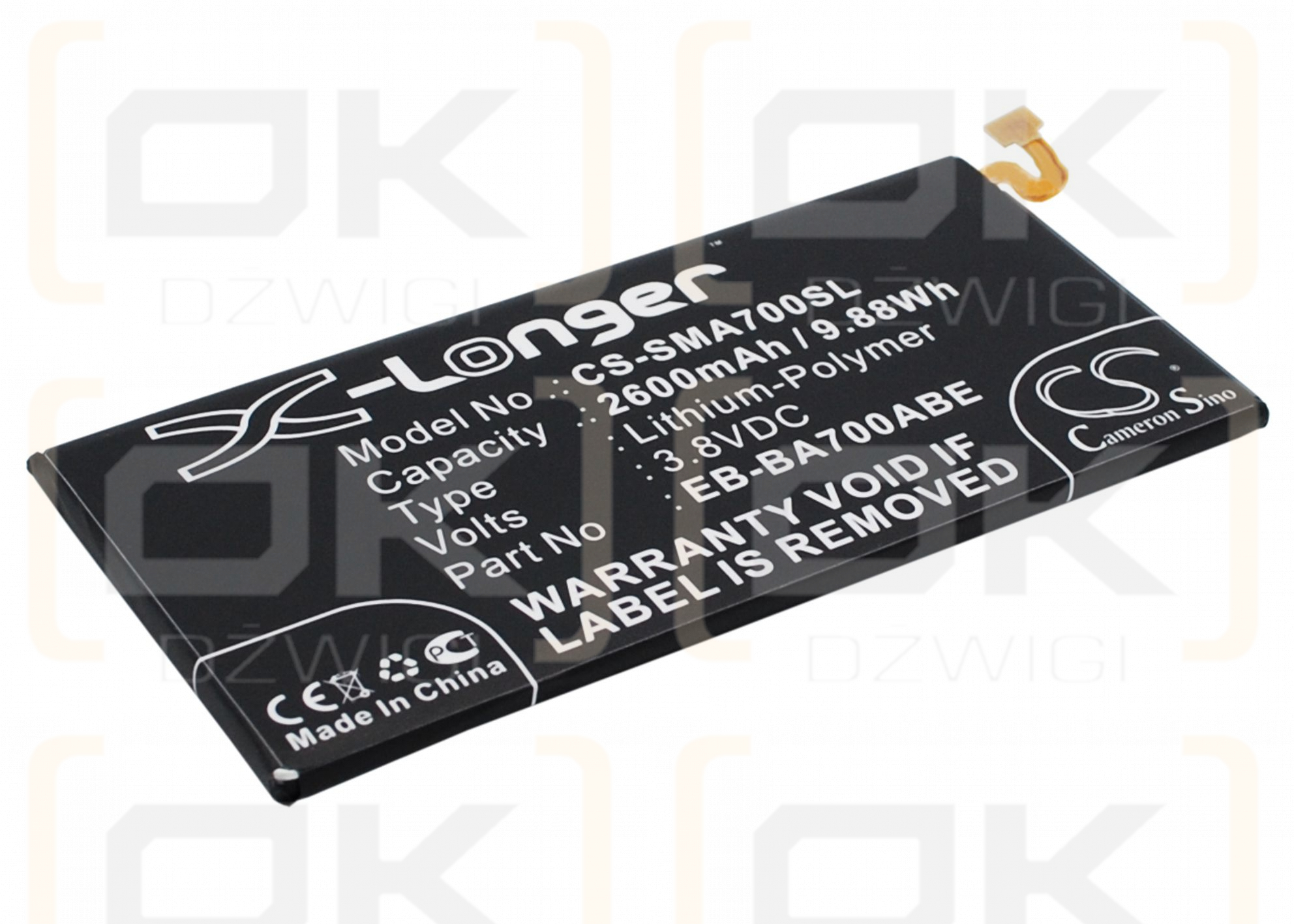 Samsung SM-A700X / EB-BA700ABE 2600mAh Li-Polymer 3.8V (Cameron Sino)