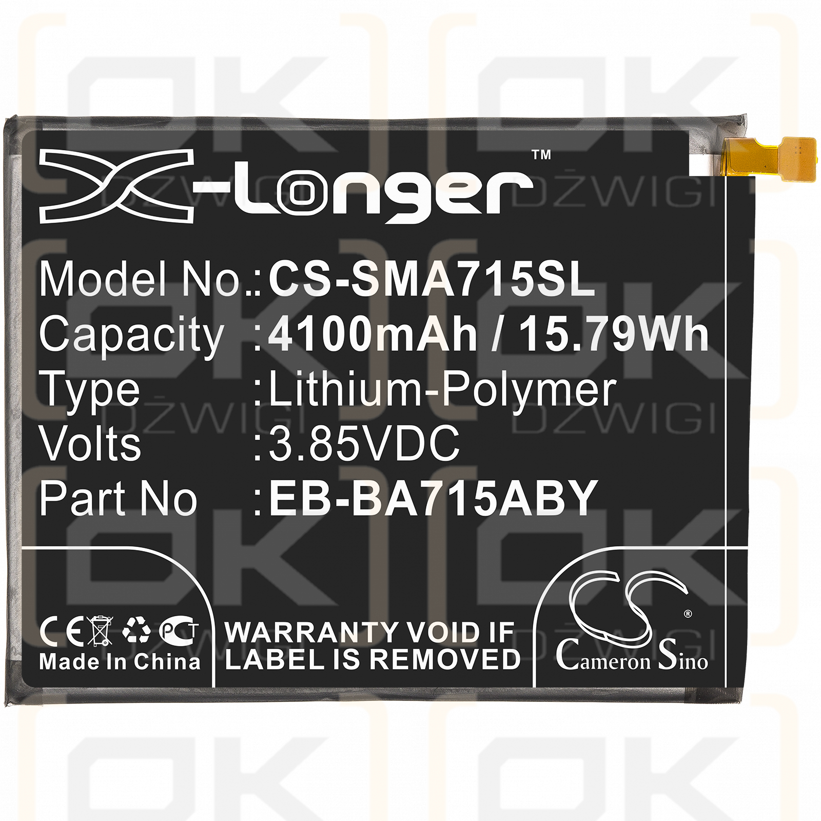 Samsung SM-A716G / EB-BA715ABY 4100mAh Li-Polymer 3.85V (Cameron Sino)