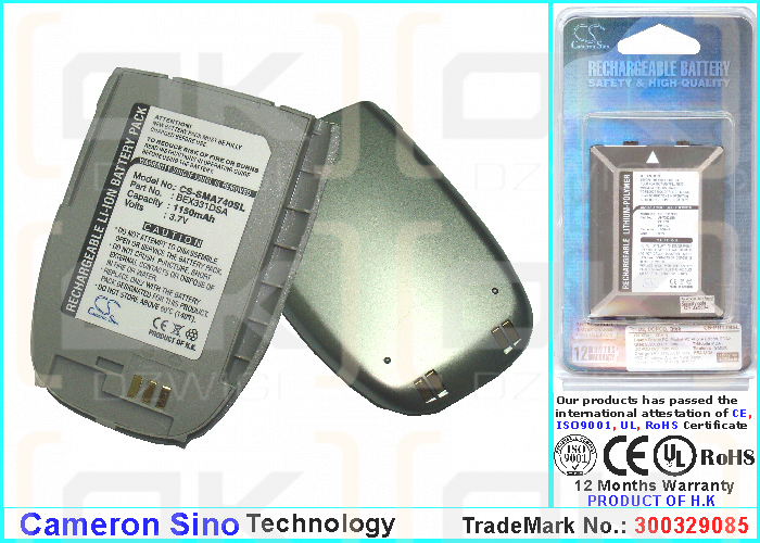 Replacement Battery for Samsung PM-A740 / BEX331DSAB/STD 1150 mAh Li-ion 3.7 V (Cameron Sino)