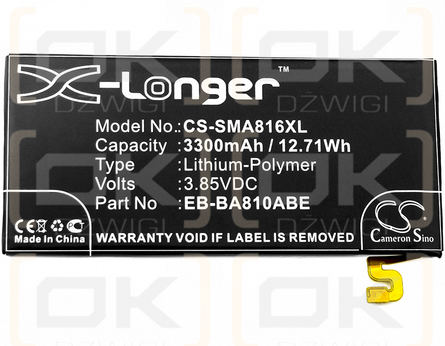 Samsung SM-A810S / EB-BA810ABE 3300mAh Li-Polymer 3.85V (Cameron Sino)