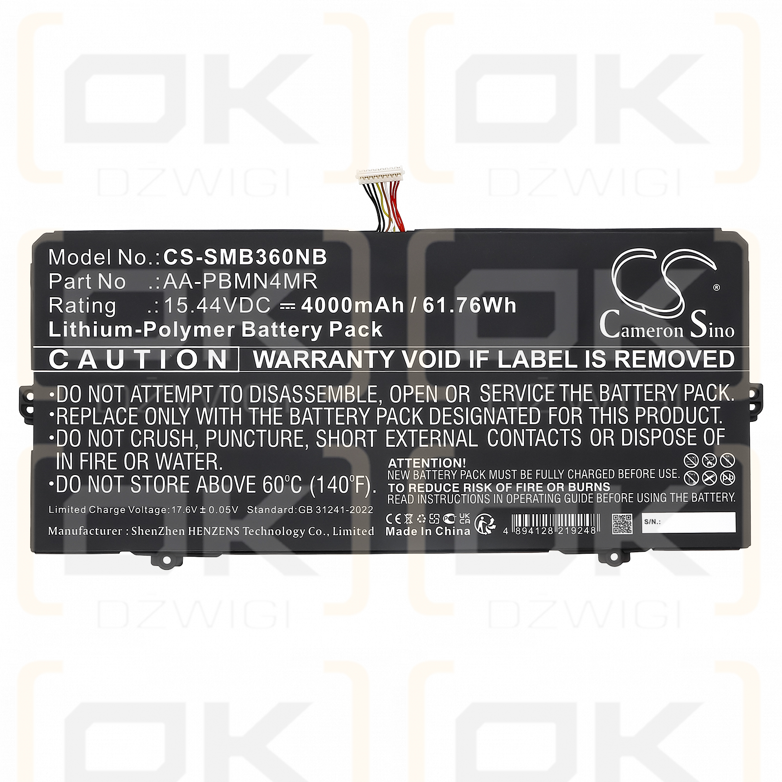 Samsung Galaxy Book3 Pro NP940XFG-KC5UK / AA-PBMN4MR 4000mAh Li-Polymer 15.44V (Cameron Sino)